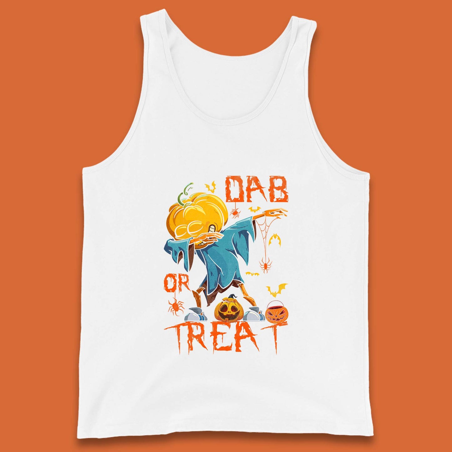 Dab Or Treat Scarecrow Dabs Halloween Dabbing Dance Horror Scary Tank Top