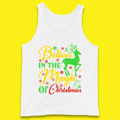 believe in the magic of christmas reindeer tank top