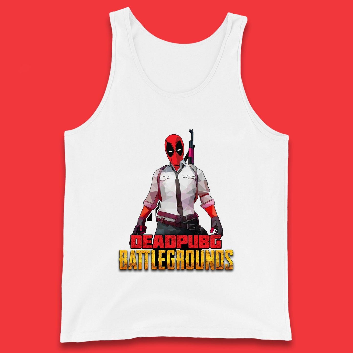 Deadpubg Battlegrounds Deadpool FPS Comic PUBG PlayerUnknown'S Battlegrounds Inspired Parody Gaming Tank Top