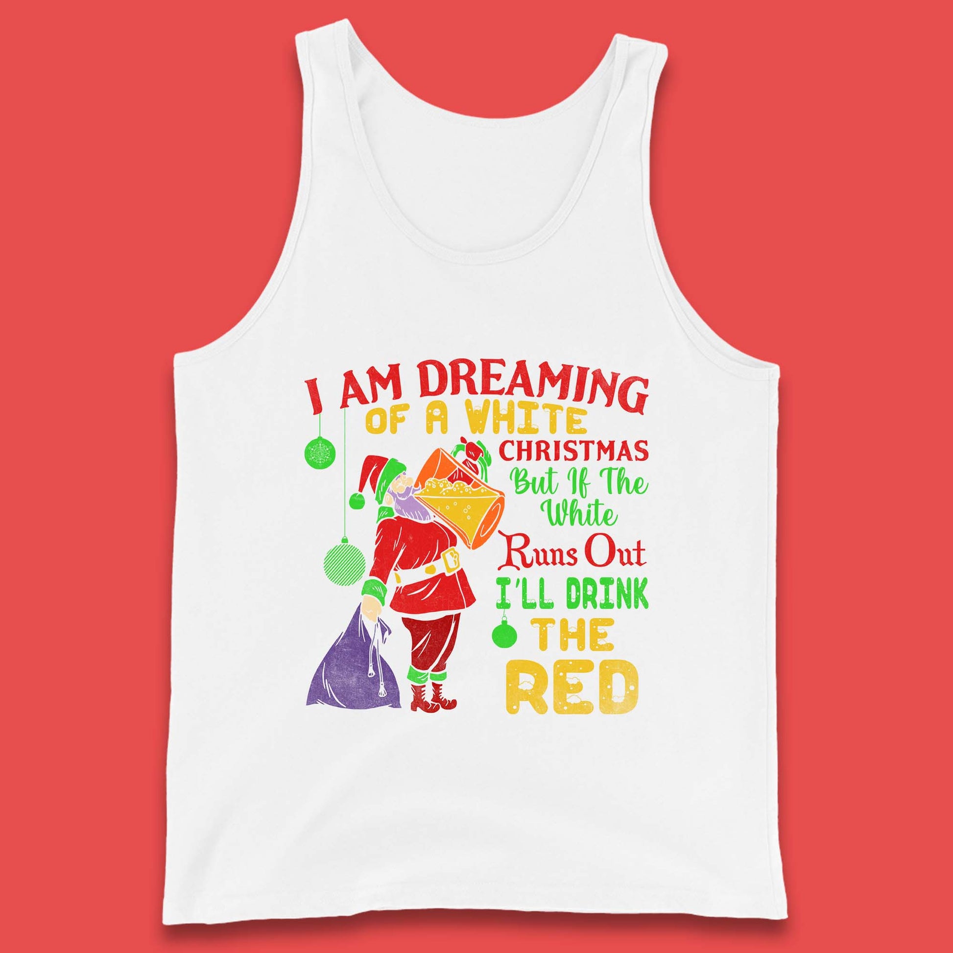 santa claus drinking tank top