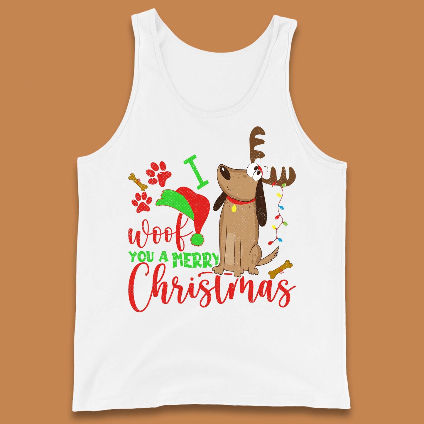 I Woof You A Merry Christmas Tank Top
