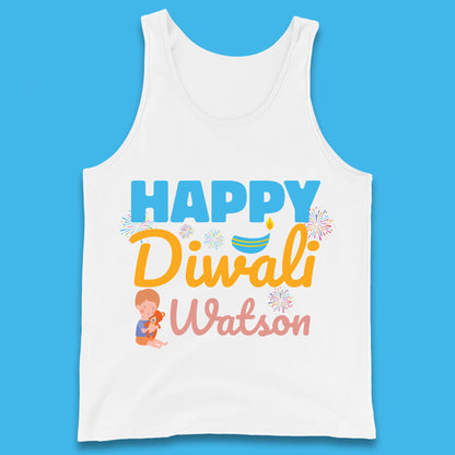 Personalised Happy Diwali Festival Of Lights Your Name Indian Diwali Holiday Celebration Tank Top