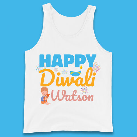 Personalised Happy Diwali Festival Of Lights Your Name Indian Diwali Holiday Celebration Tank Top