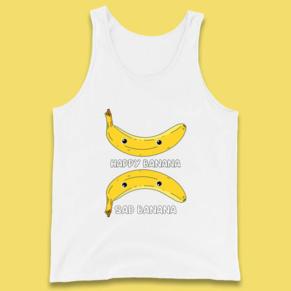 Happy Banana Sad Banana Funny Meme Pun Joke Smiling Face Tank Top