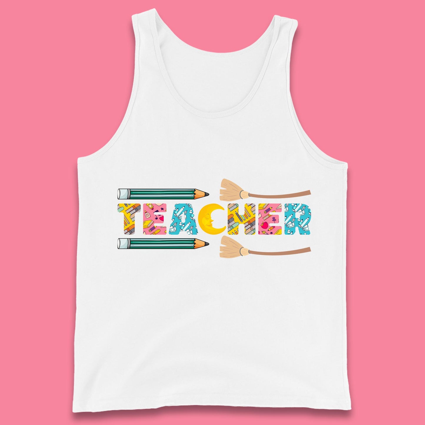 Halloween Teacher Spooky Teacher Ghost Halloween School Tank Top