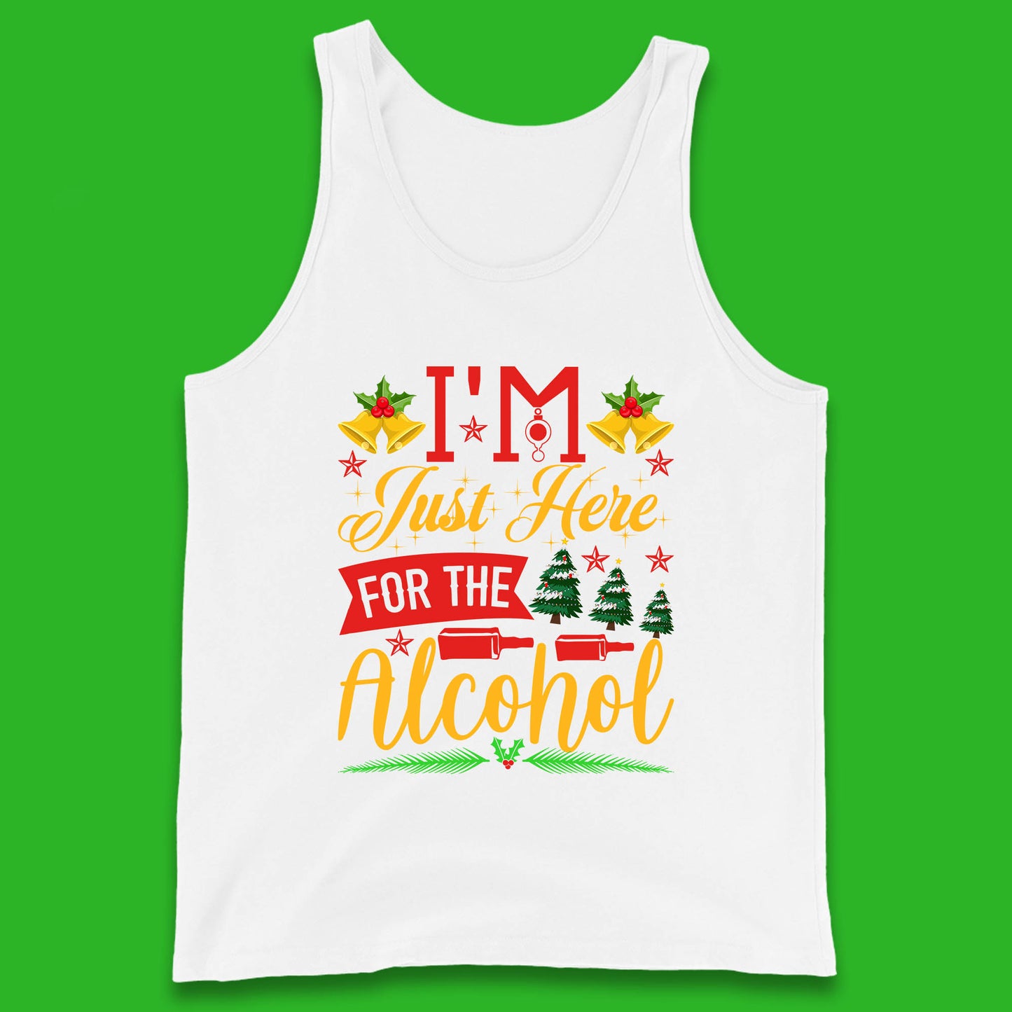christmas drinking party tank top