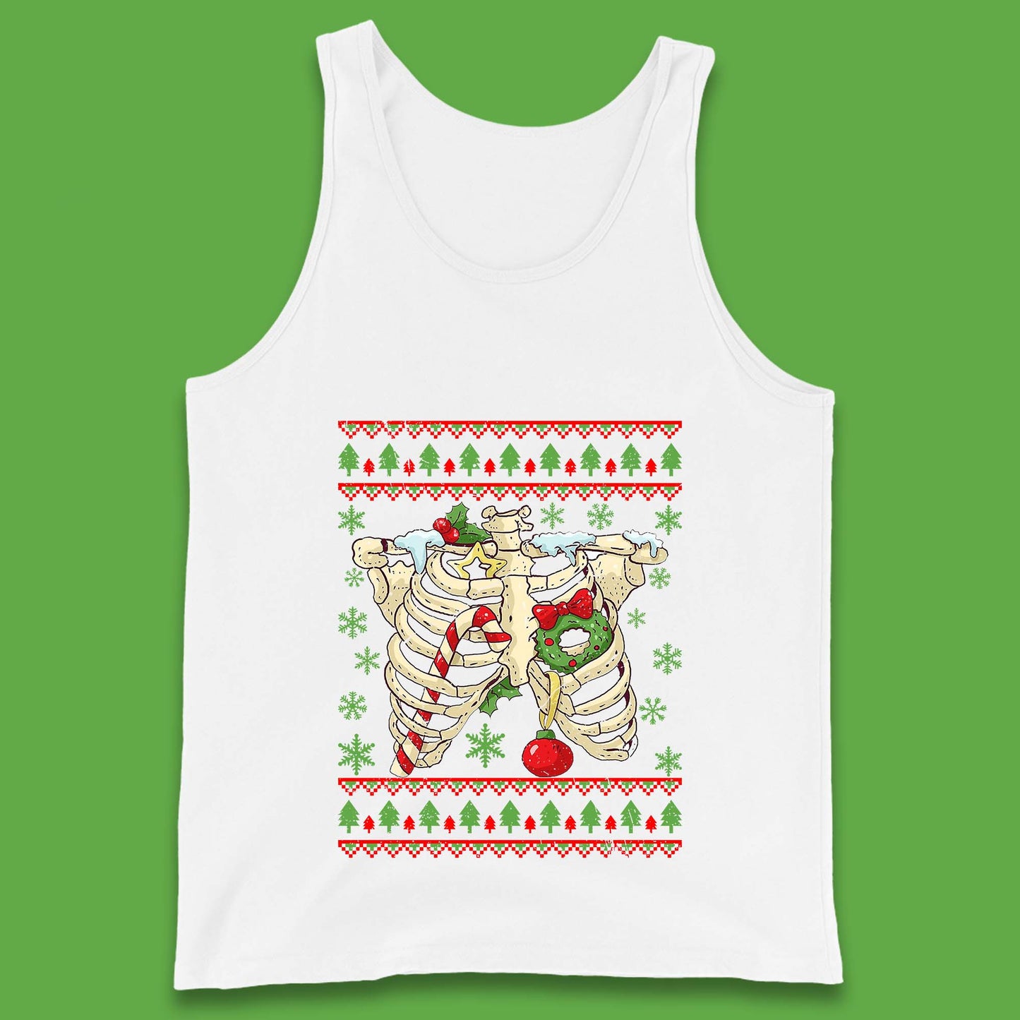 Christmas Ribs Skeleton Tank Top