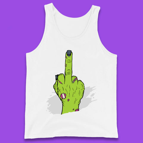 Halloween Green Zombie Hand Showing The Middle Finger Sarcastic Rude Tank Top