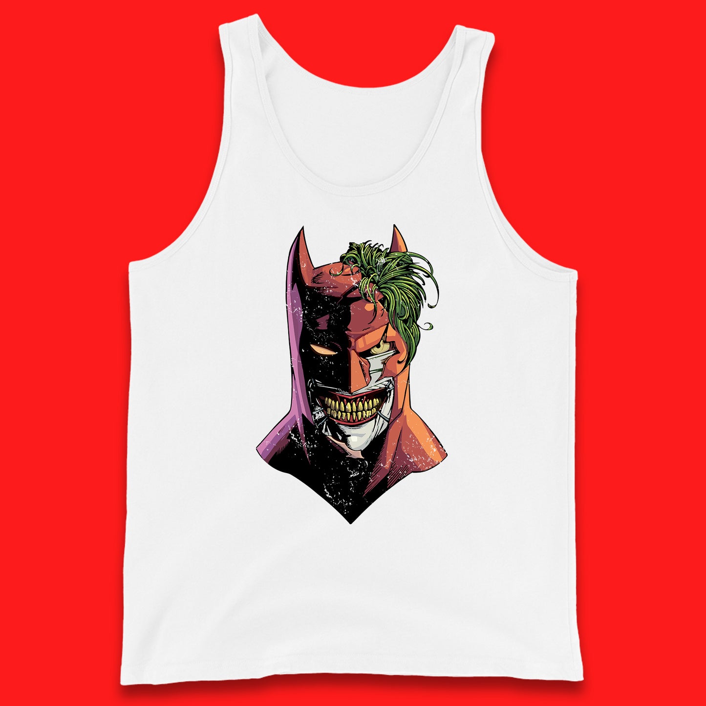 DC Comics Batman Mouth Wall Batman X The Joker Spoof Supervillain Comic Book Character Tank Top