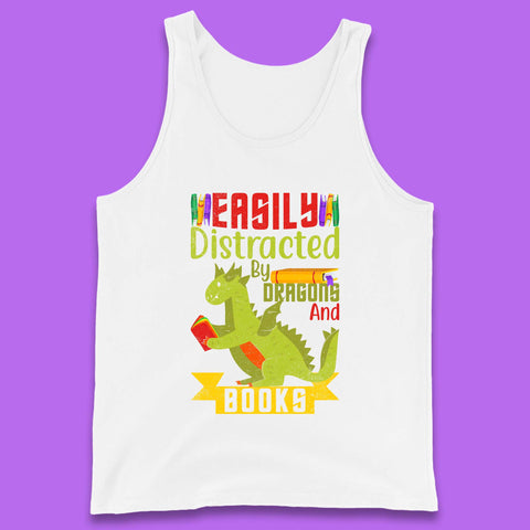 Easily Distracted By Dragons & Books Tank Top