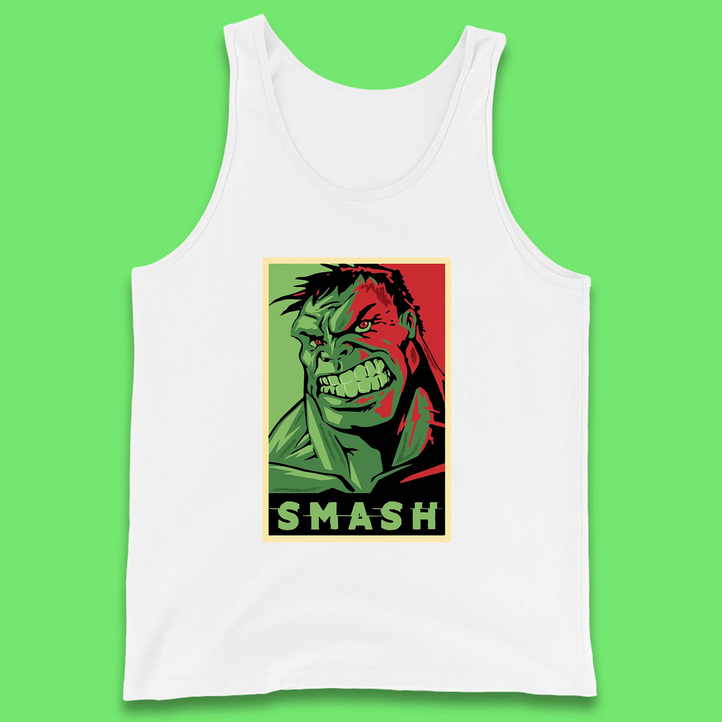 Marvels Avengers The Incredible Hulk Angry Face Smash Hulk Giant Man Hulk Superhero Movie Character Tank Top
