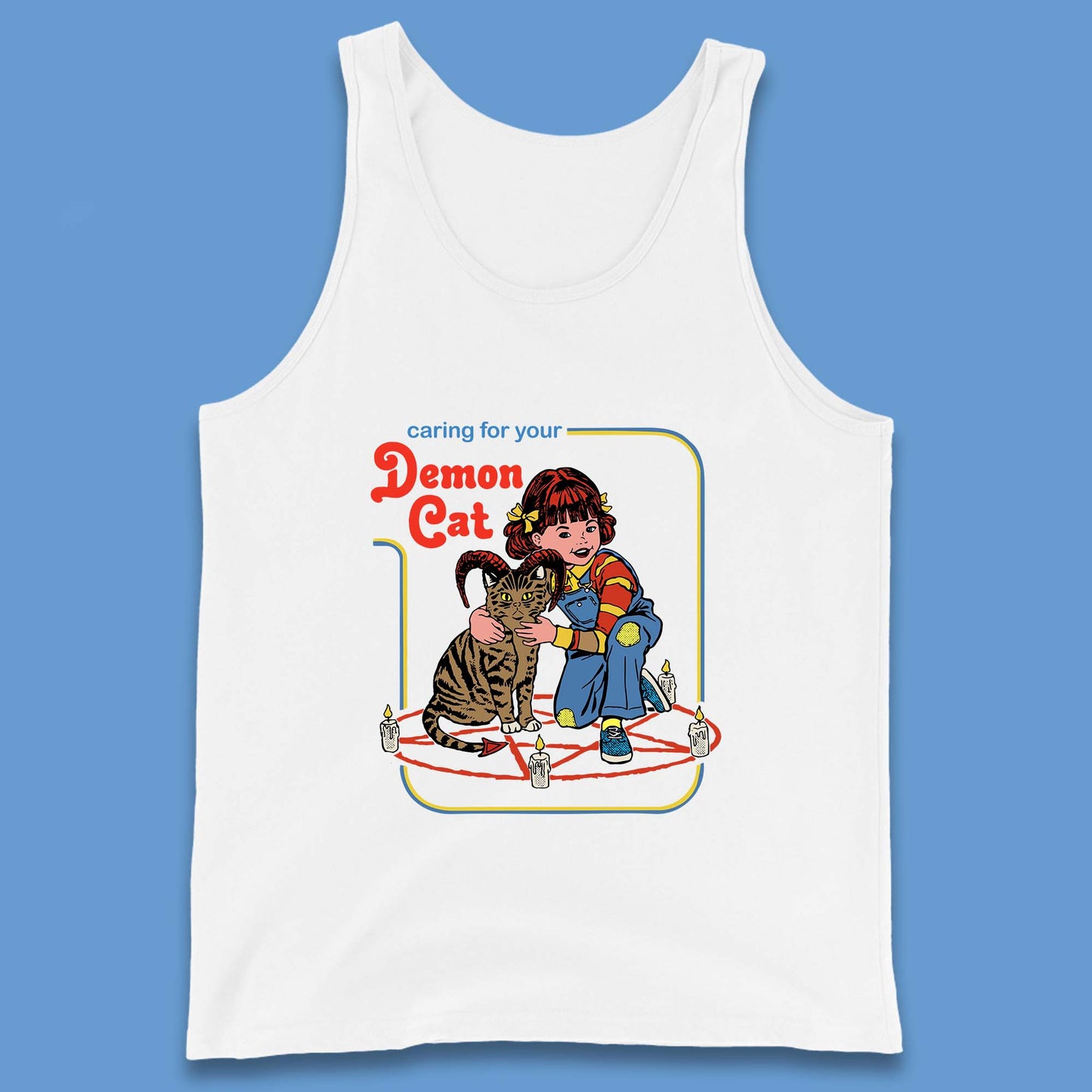 Caring For Your Demon Cat Creepy Incantation Halloween Aesthetic Cat Tank Top