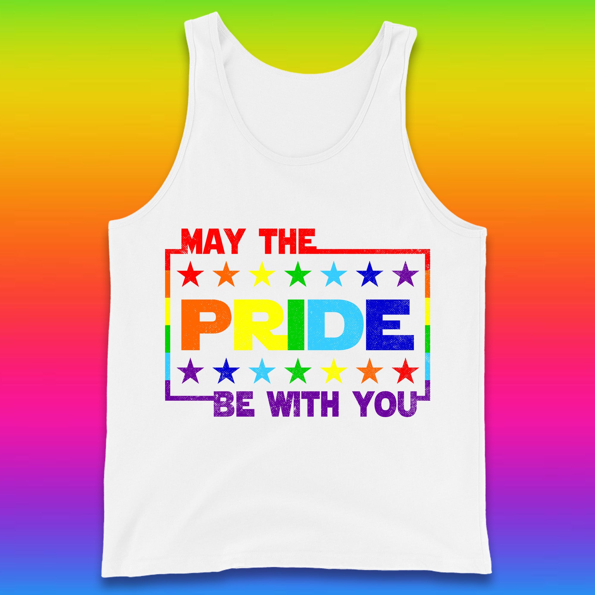 May The Pride Be With You LGBTQ Pride Month Rainbow Star Wars LGBT Pride Tank Top