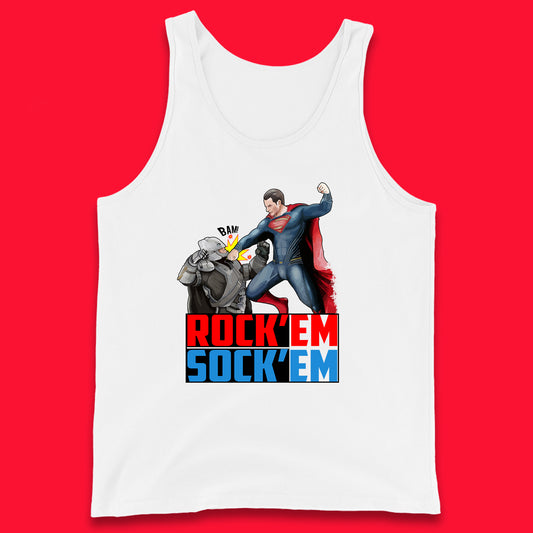 Rock'Em Sock'Em Batman V Superman Dawn Of Justice DC Comics Superheroes Fighting The Ultimate Face Off Tank Top