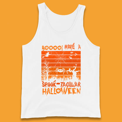 Booo Have A Spook Tacular Halloween Graveyards With Dead Tree Horror Scary Tank Top