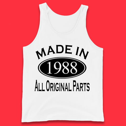 Made In 1988 All Original Parts Vintage Retro 35th Birthday Funny 35 Years Old Birthday Gift Tank Top
