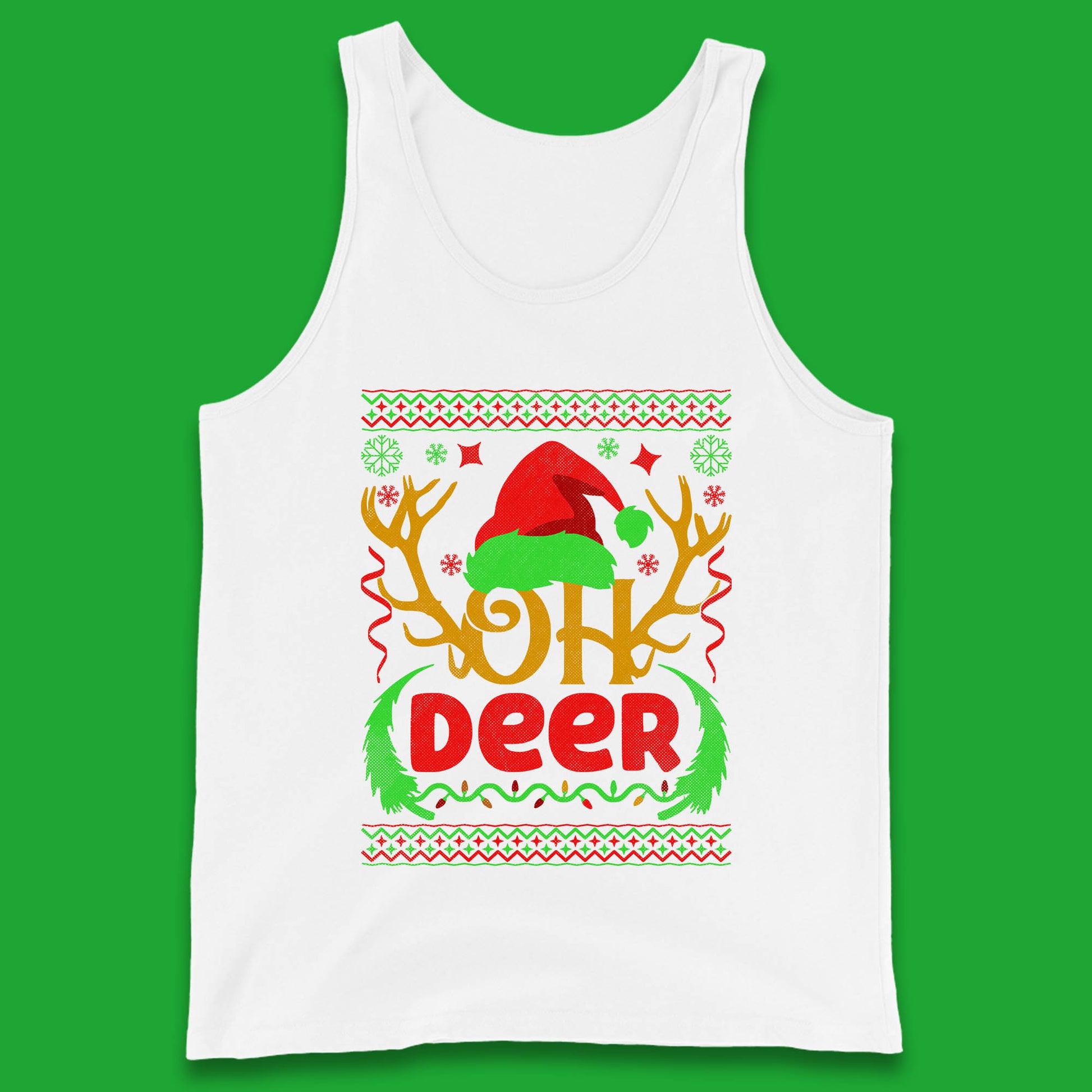 deer antlers christmas tank top