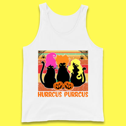 Vintage Halloween Witches Hurrcus Purrucs Scary Cat Horror Pumpkin Faces Hocus Pocus Halloween Costume Tank Top