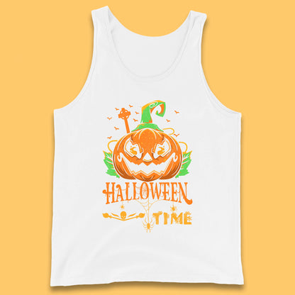 Halloween Time Scary Face Jack O Lantern Horror Pumpkin Halloween Scary Night Tank Top