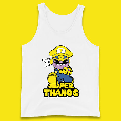 Super Thanos Marvel Infinity Gauntlet Super Mario Spoof Marvel Nintendo Game Series Wario Thanos Fictional Character Tank Top