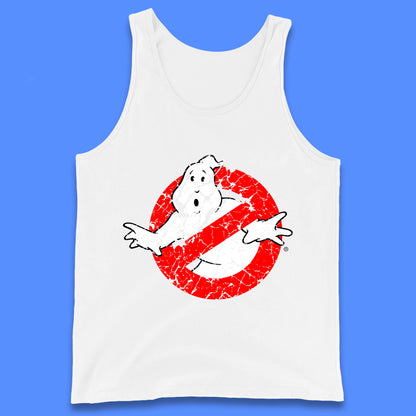 Distressed The Real Ghostbusters No Ghost Symbol Retro Halloween Movie Costume Tank Top