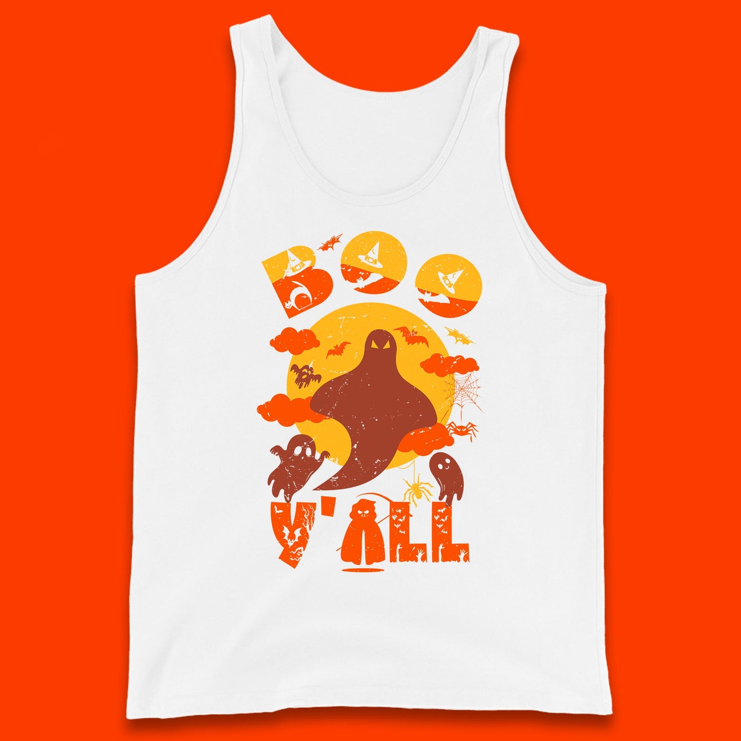 Halloween Boo Y'all Hey Boo Funny Spooky Halloween Party Tank Top