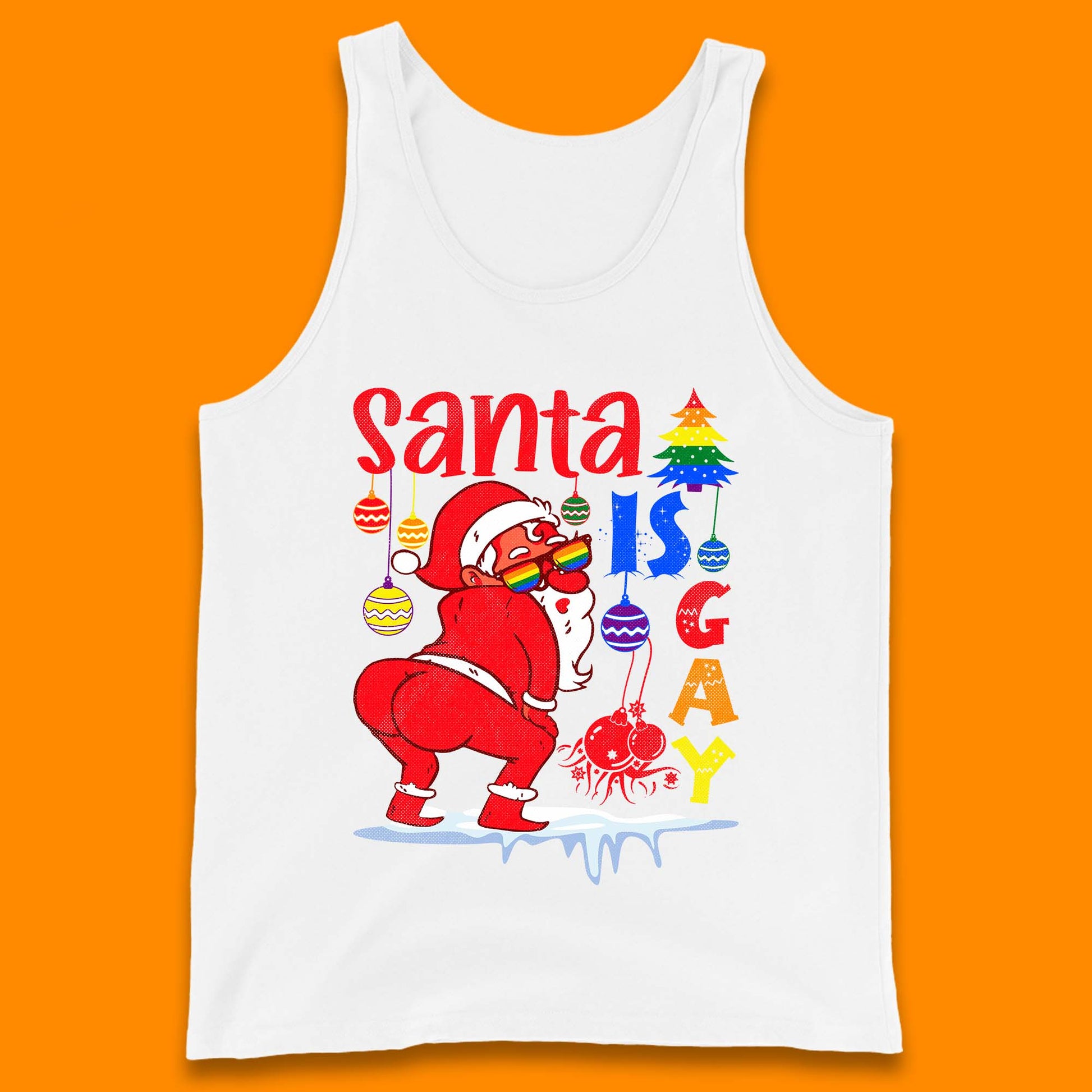 gay pride christmas tank top