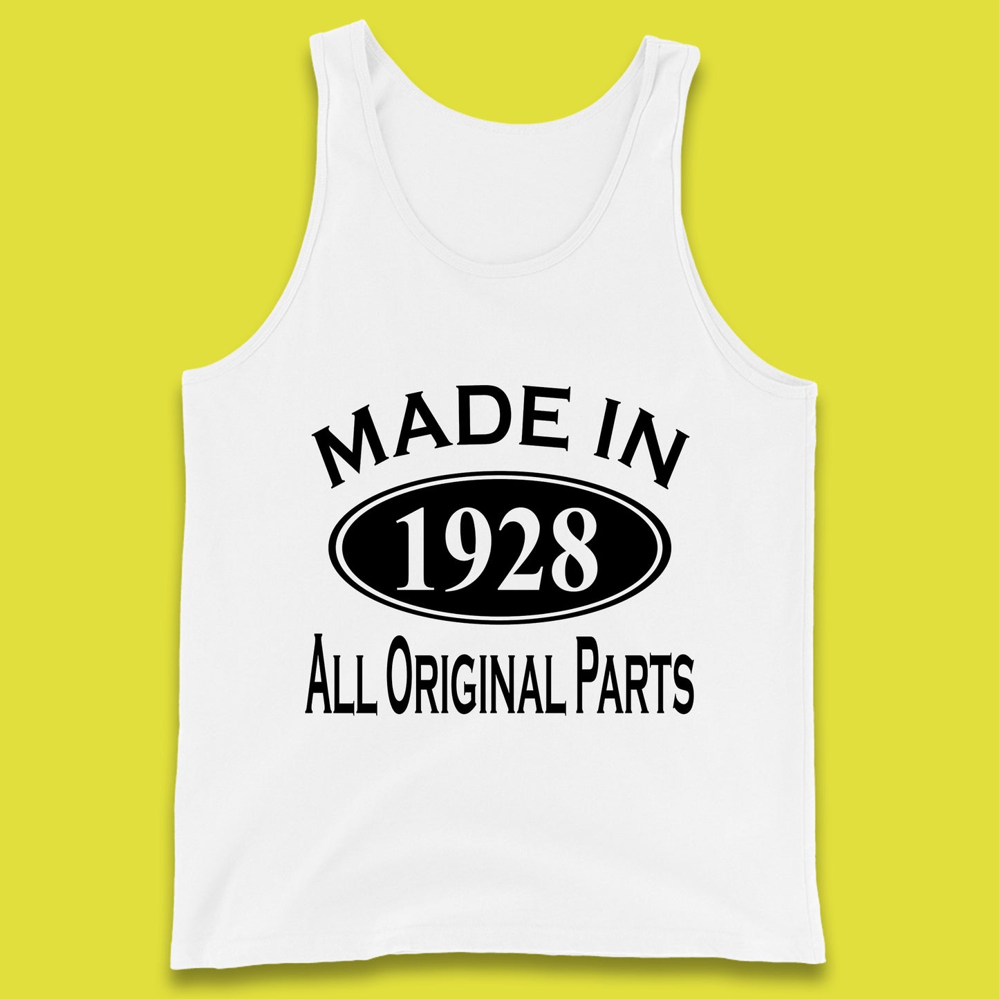 Made In 1928 All Original Parts Vintage Retro 95th Birthday Funny 95 Years Old Birthday Gift Tank Top