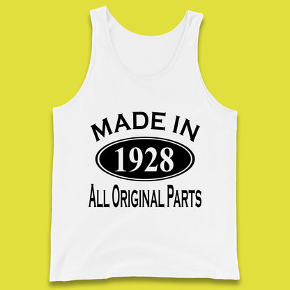 Made In 1928 All Original Parts Vintage Retro 95th Birthday Funny 95 Years Old Birthday Gift Tank Top