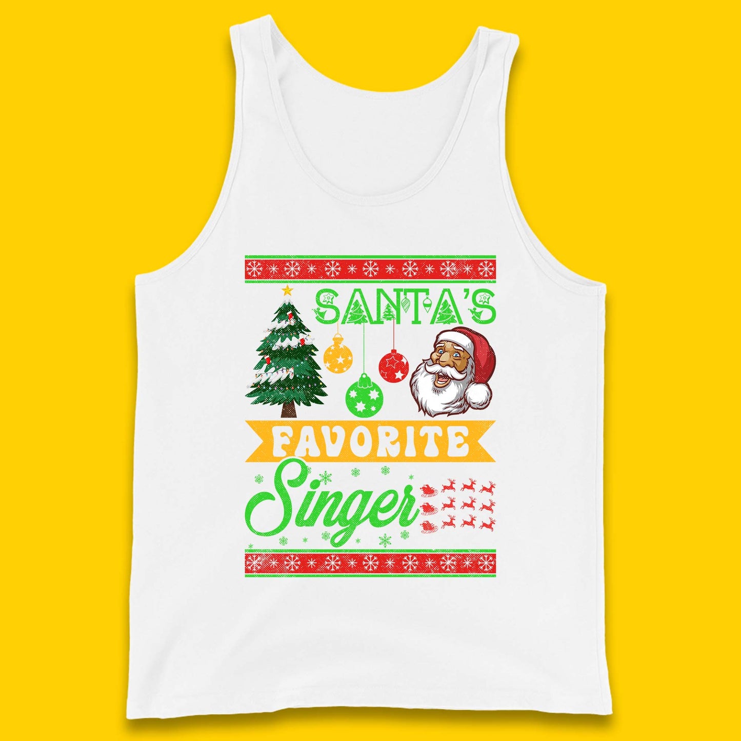 Santa's Favorite Singer Christmas Tank Top