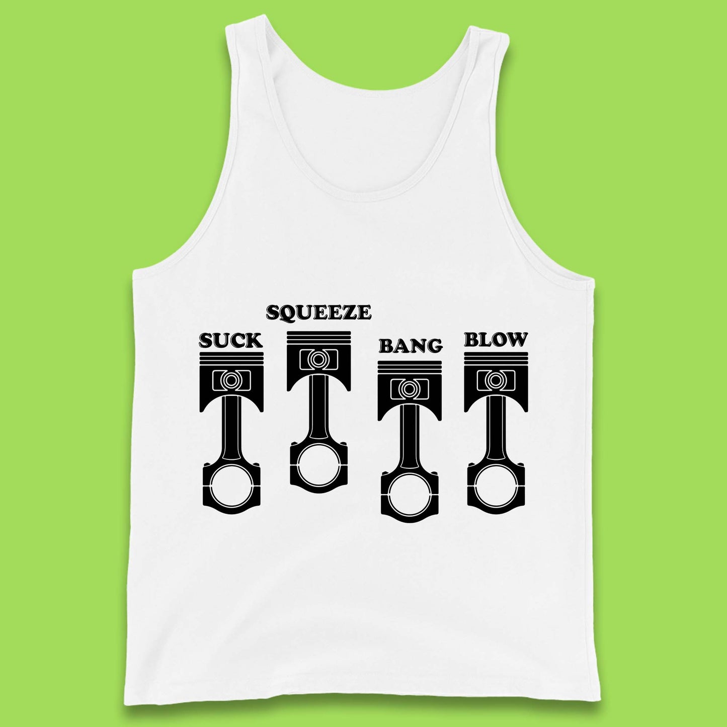 Suck Squeeze Band Blow Funny Car Lovers Joke Racers Riders Drifting Race Tank Top