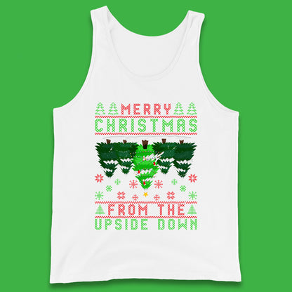 merry christmas from the upside down tree tank top