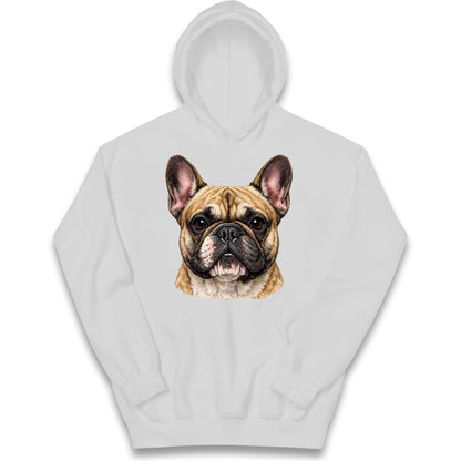 French Bulldog Face Kids Hoodie