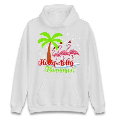 Holly Jolly Flamingos Christmas Unisex Hoodie