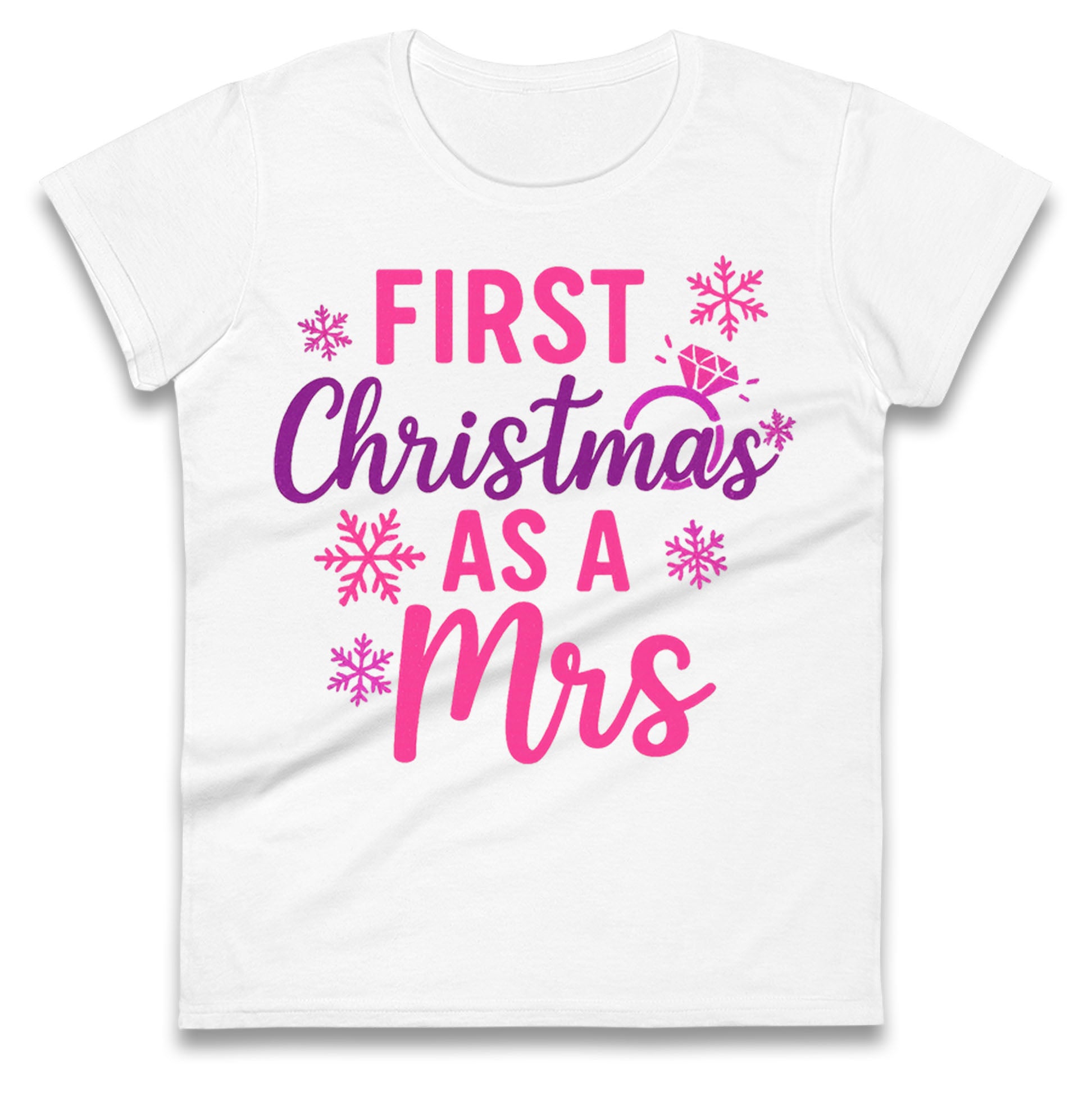 First Christmas As A Mrs Ladies T Shirt