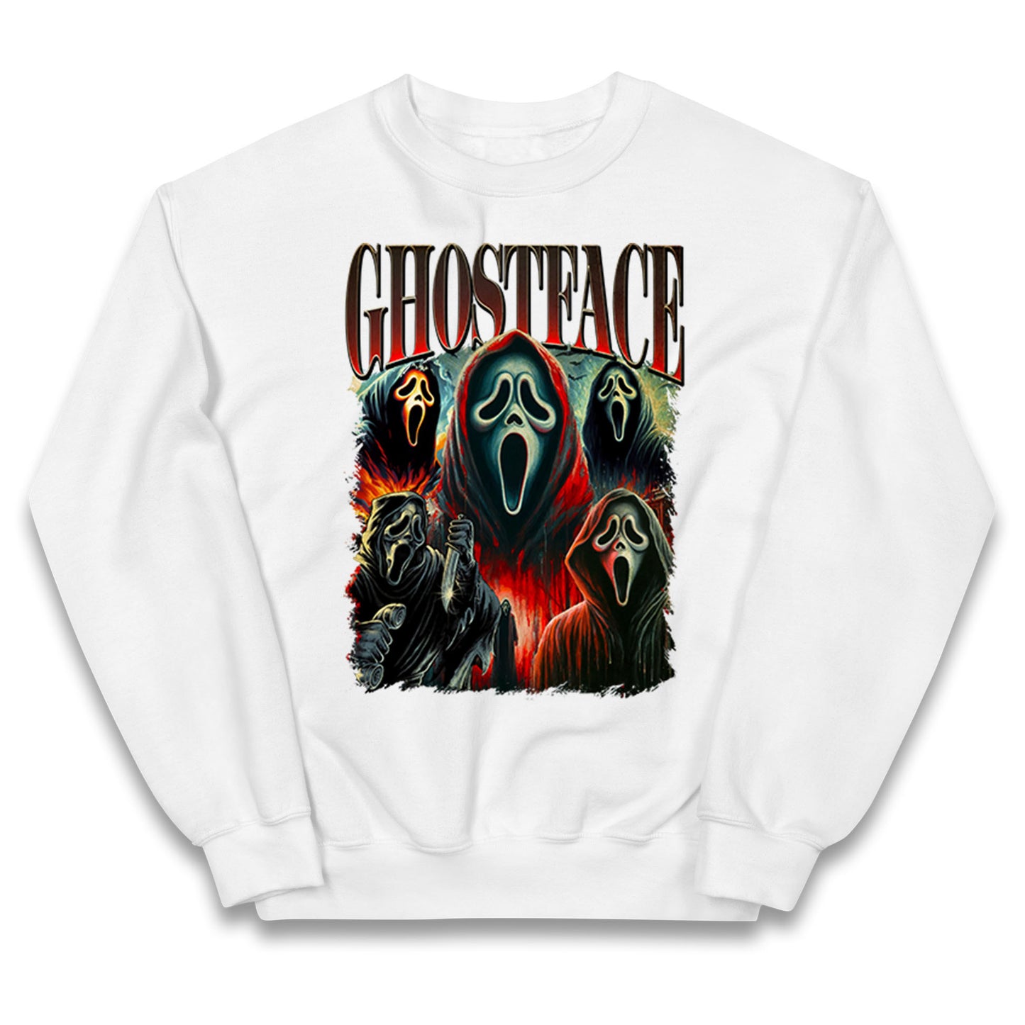 Ghost Face Halloween Bootleg Kids Jumper