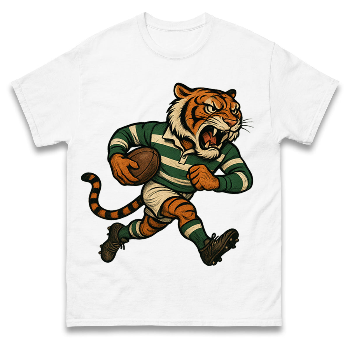 Retro Leicester Tigers Rugby Union T Shirt 