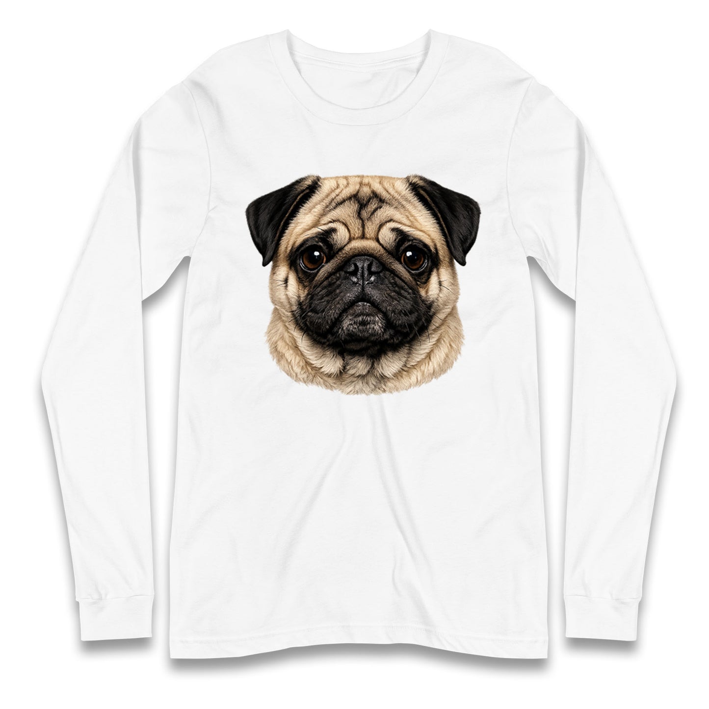 Pug Dog Face Longsleeve T Shirt