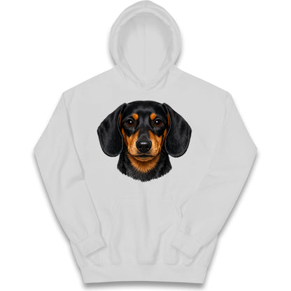 Dachshund Dog Face Kids Hoodie