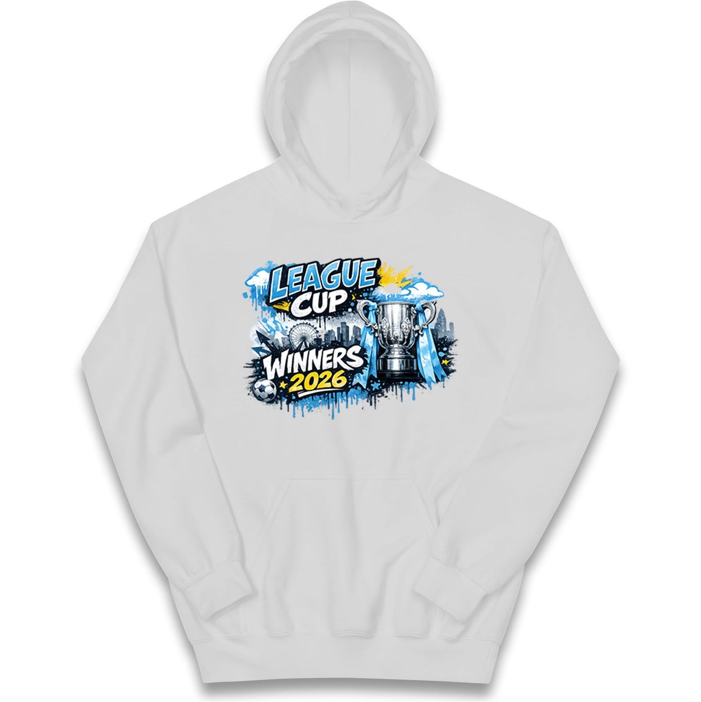 Man City League Cup Winners 2026 Kids Hoodie