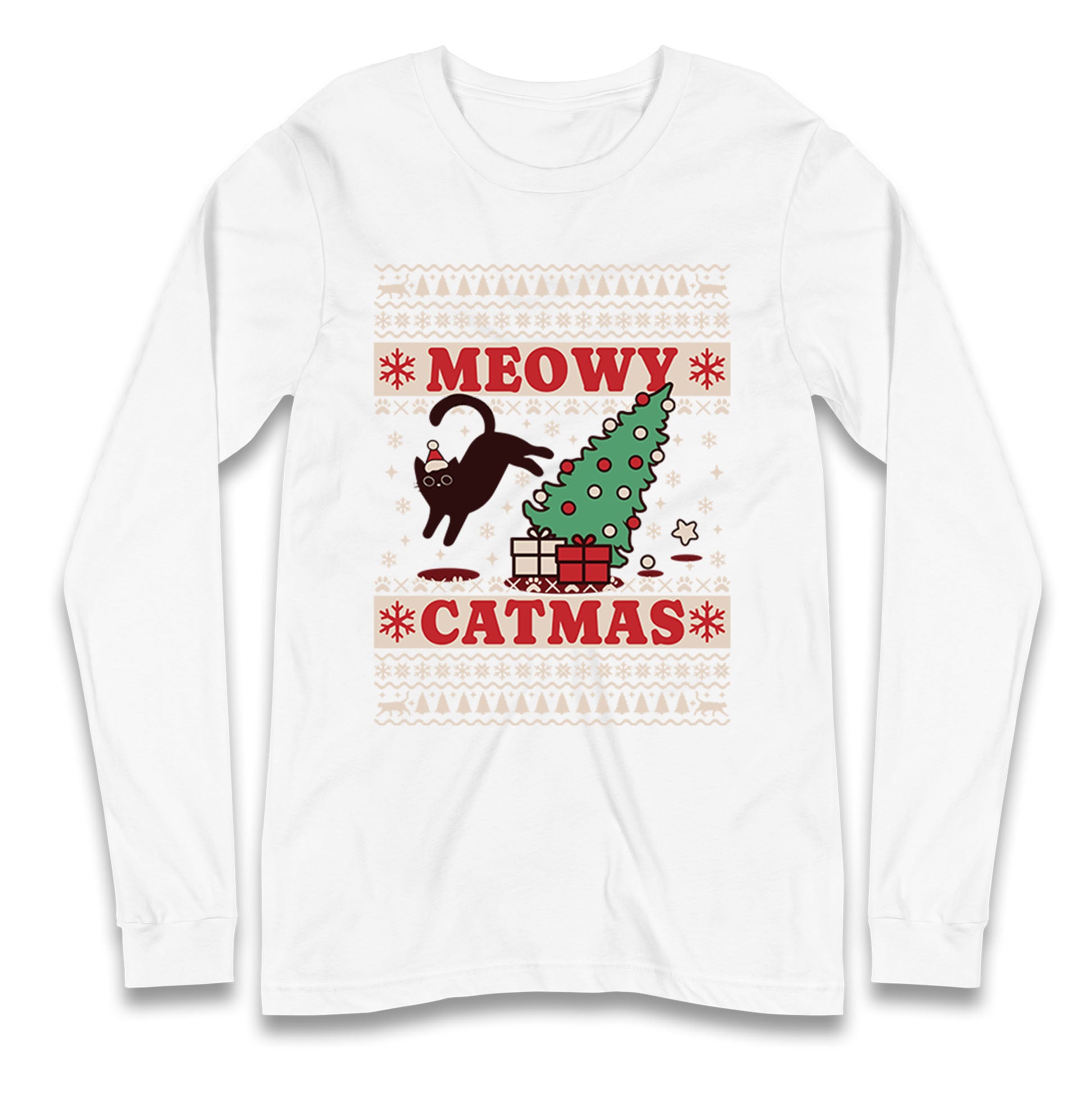 Christmas Cat Longsleeve T Shirt