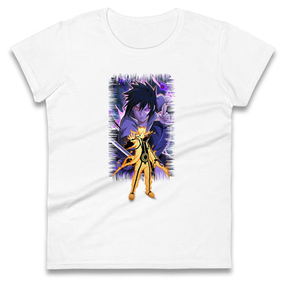 sasuke uchiha and naruto uzumaki womens t shirt