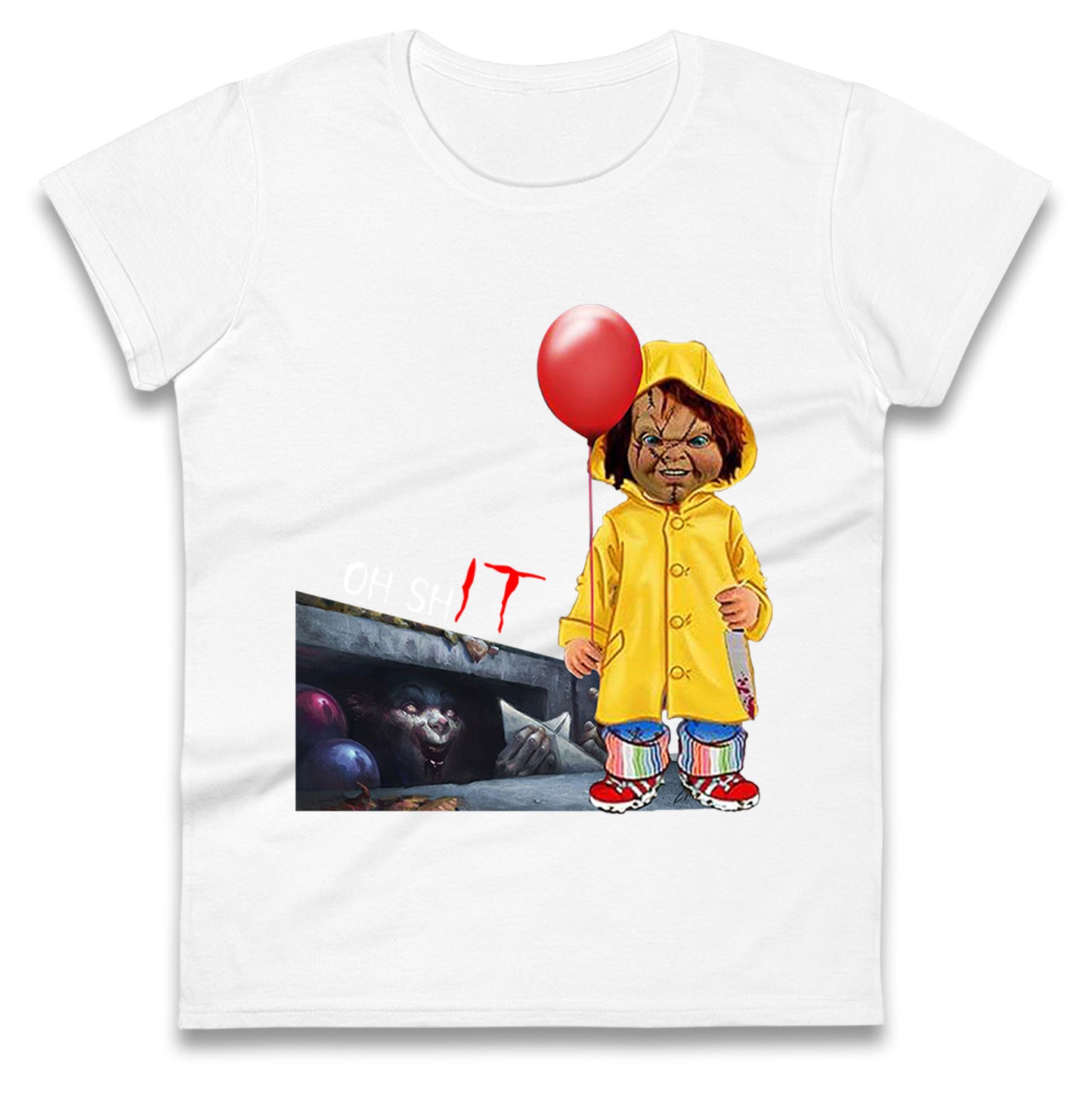 Chucky Doll Horror Halloween Womens t shirts