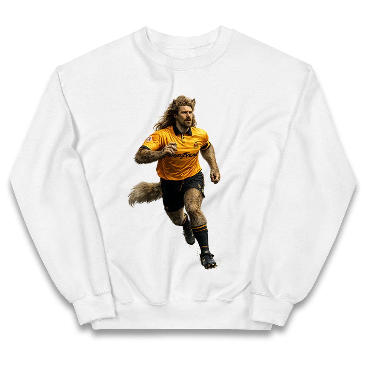 Retro John The Wolf Wolves Football Kids Jumper