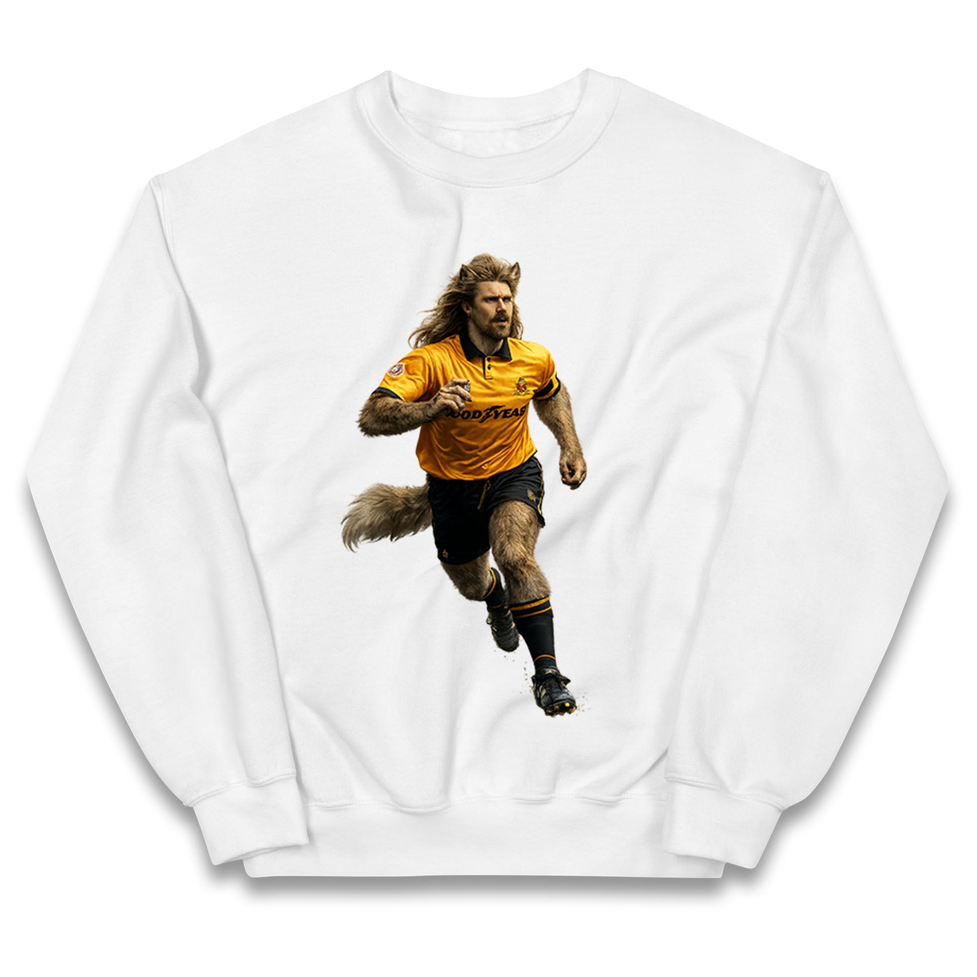 Retro John The Wolf Wolves Football Kids Jumper