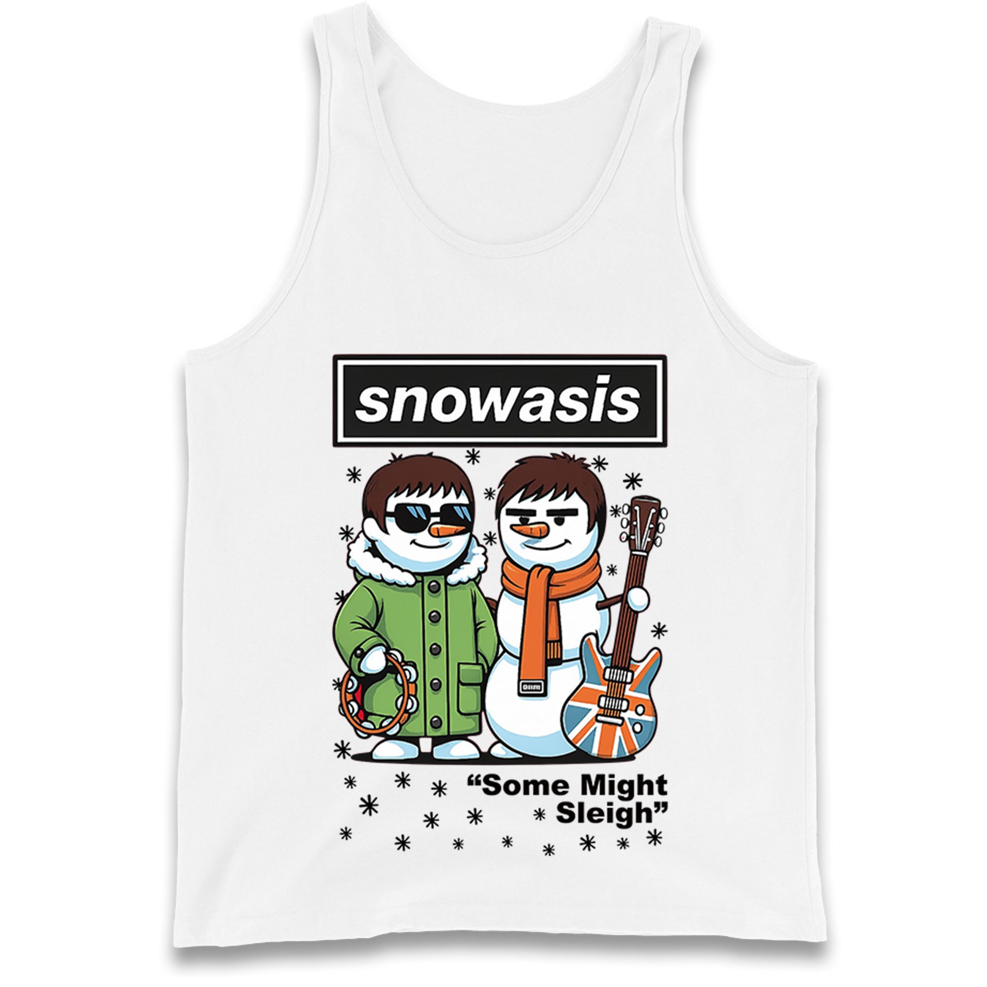 Funny Snowasis Might Sleigh Xmas Music Band  Tank Top