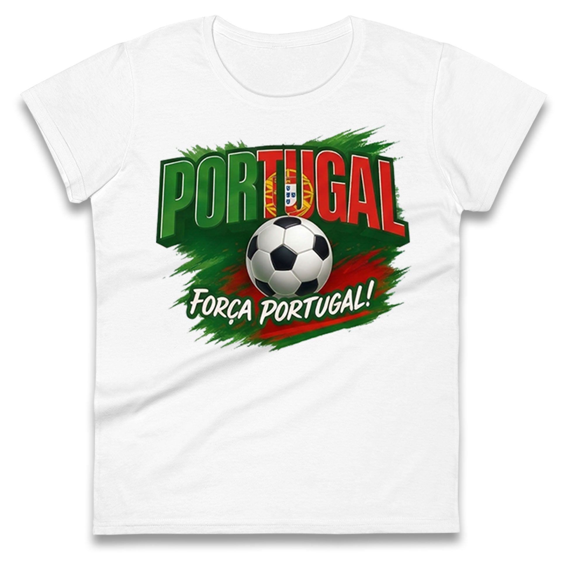 Portugal Retro World Cup Ladies T Shirt
