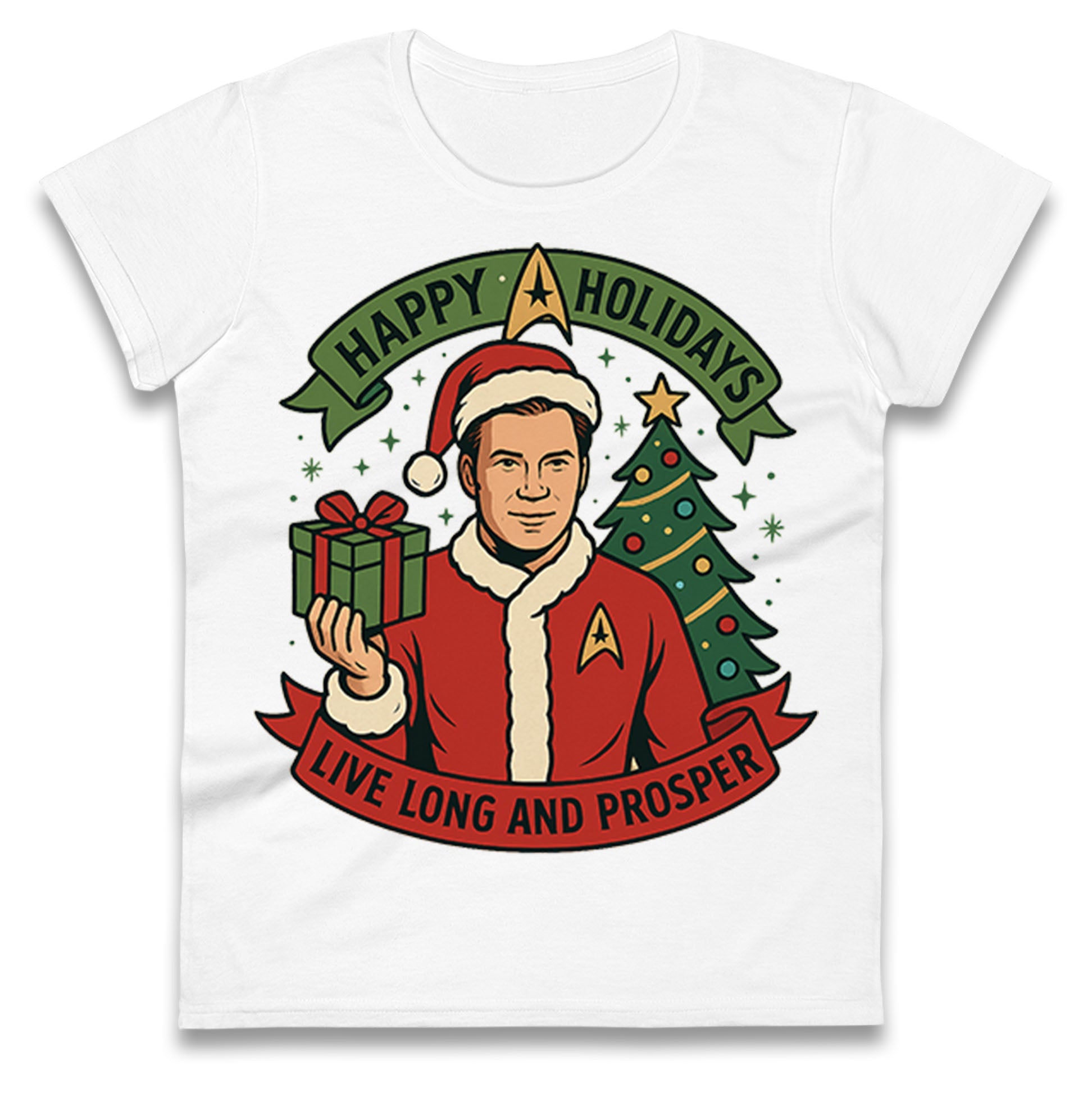 Star Trek Christmas Ladies T Shirt