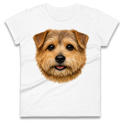 Norfolk Terrier Dog Face Ladies T Shirt