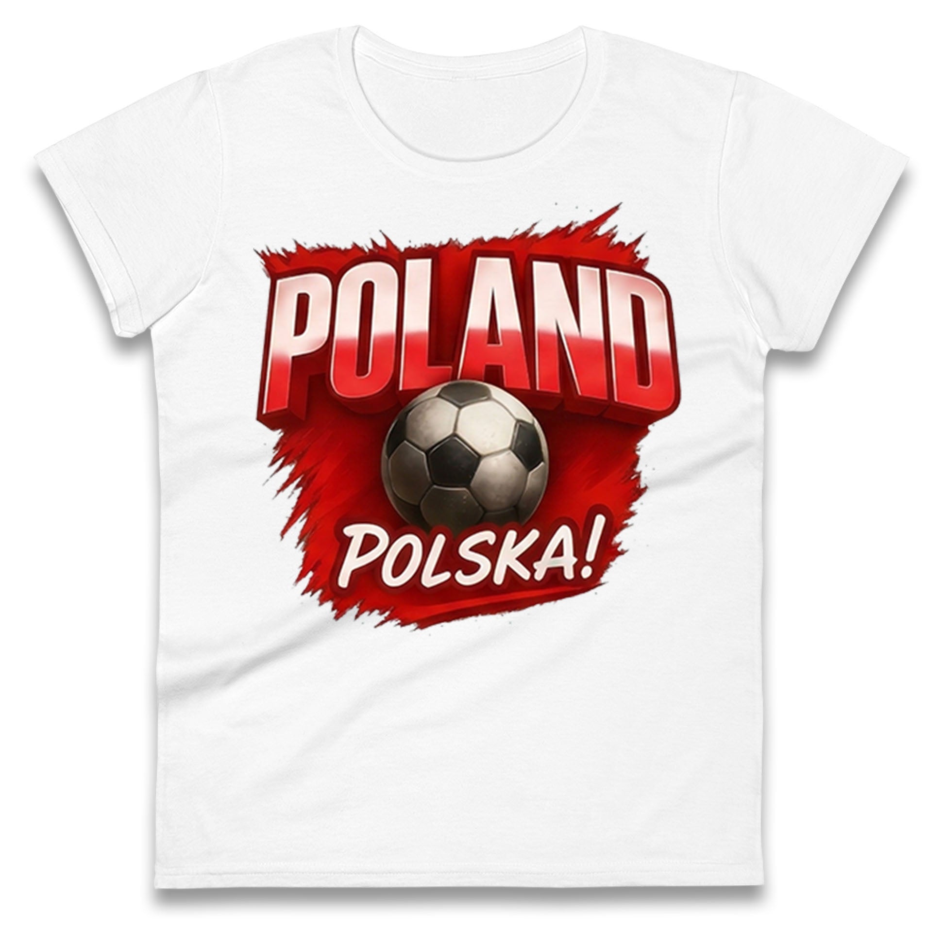 Poland Retro World Cup Ladies T Shirt